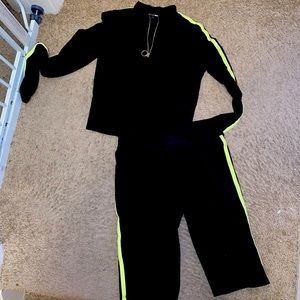 Black and Neon Yellow 2 piece set